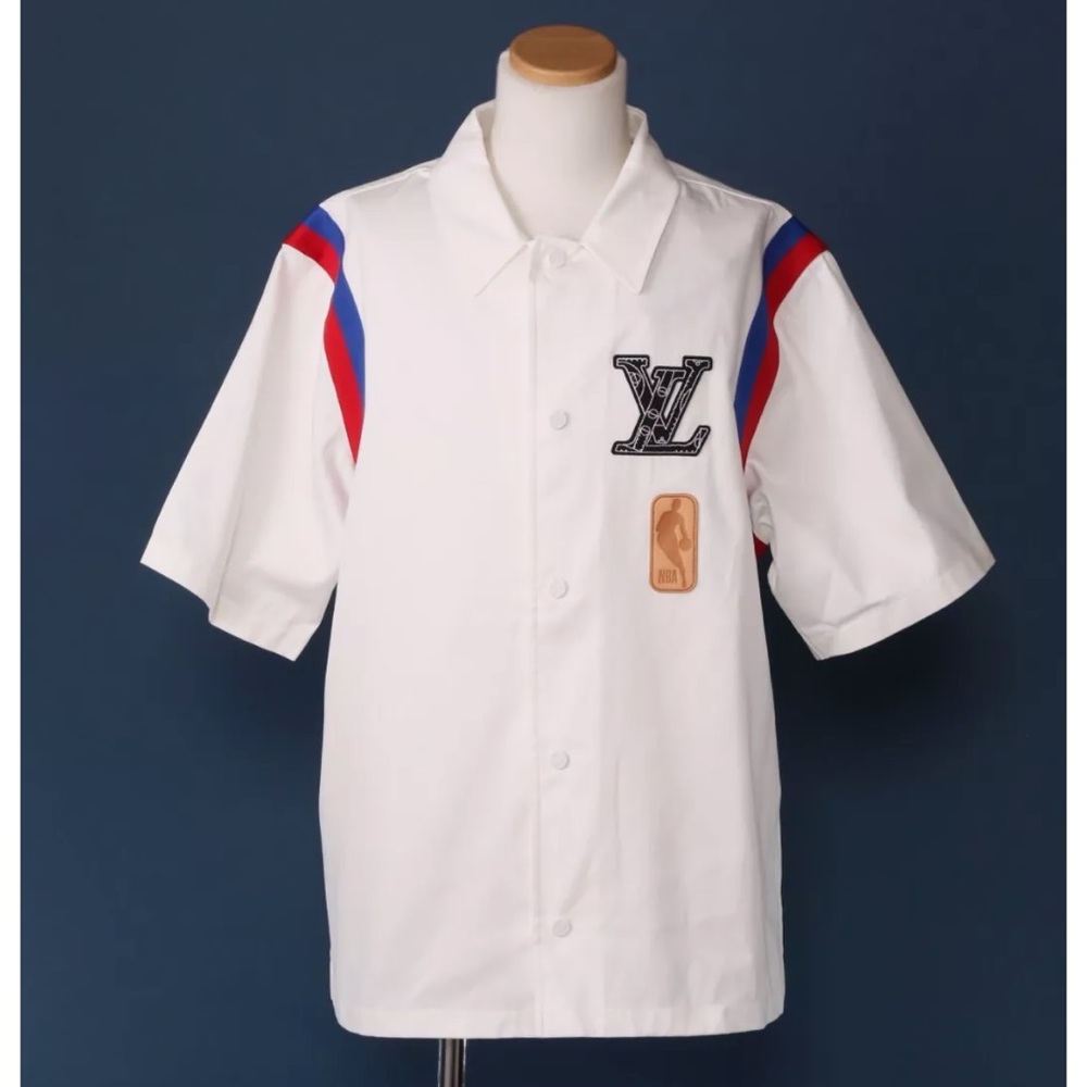 LOUIS VUITTON x NBA White SHORT SLEEVE SHIRT - Picture 2 of 10